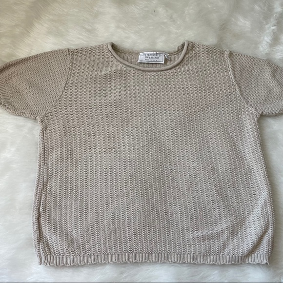 UNITED STATES SWEATER Beige Knit Sweater Women's L - Picture 3 of 5